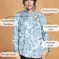 Abstract Print Satin Shirt