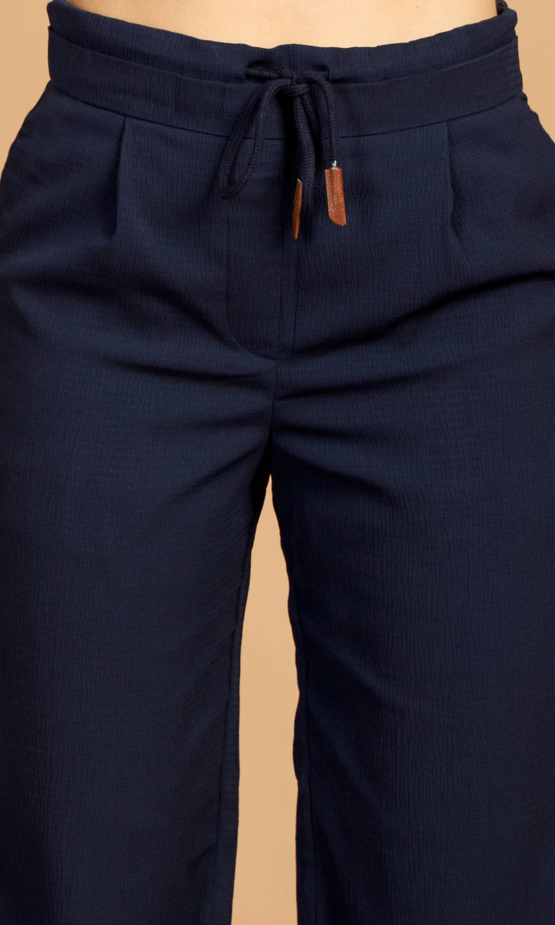 Blue Trouser With Double Waistband