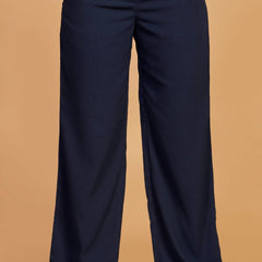 Blue Trouser With Double Waistband