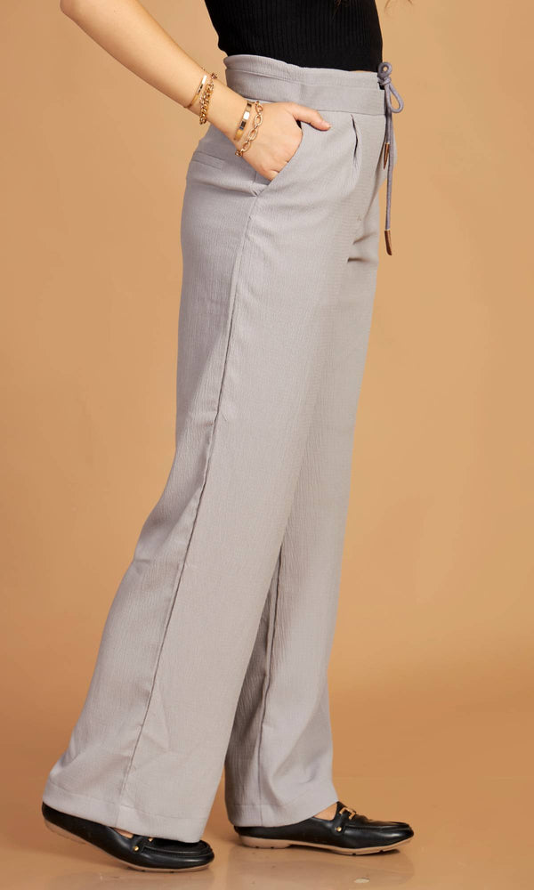 Gray Trouser With Double Waistband