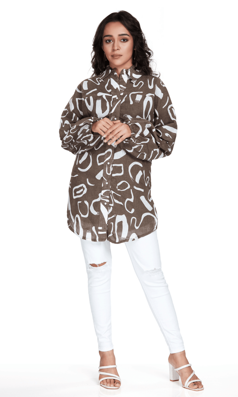 Mud Linen Printed Shirt