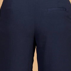 Blue Trouser With Double Waistband