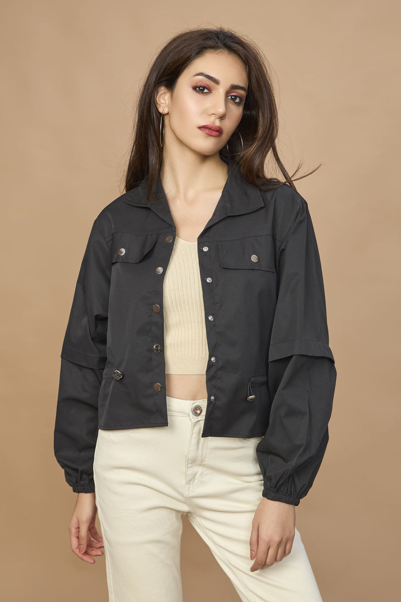 Bomber Jacket With Drawstring