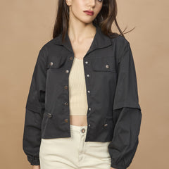 Bomber Jacket With Drawstring