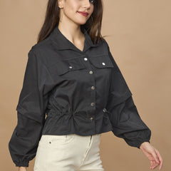 Bomber Jacket With Drawstring