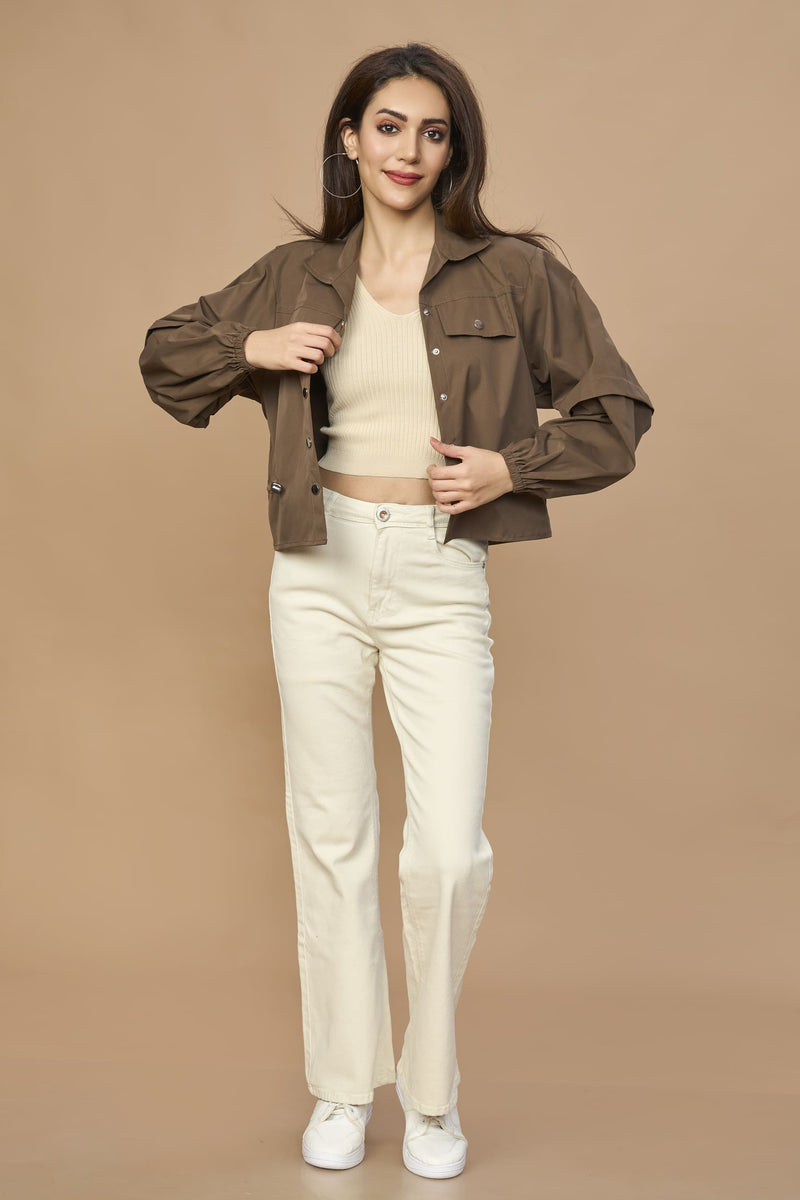 Bomber Jacket With Drawstring