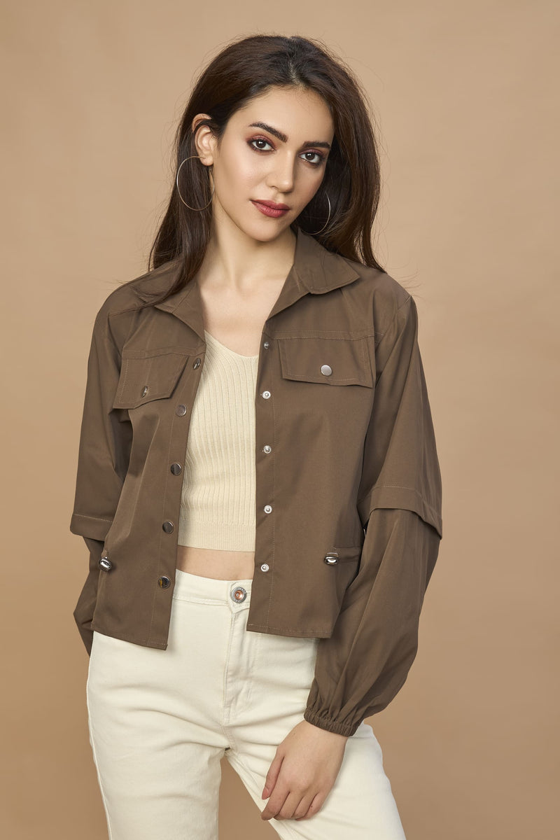 Bomber Jacket With Drawstring