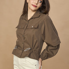 Bomber Jacket With Drawstring