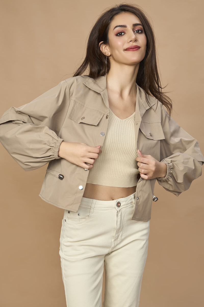 Bomber Jacket With Drawstring