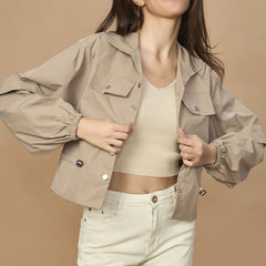 Bomber Jacket With Drawstring