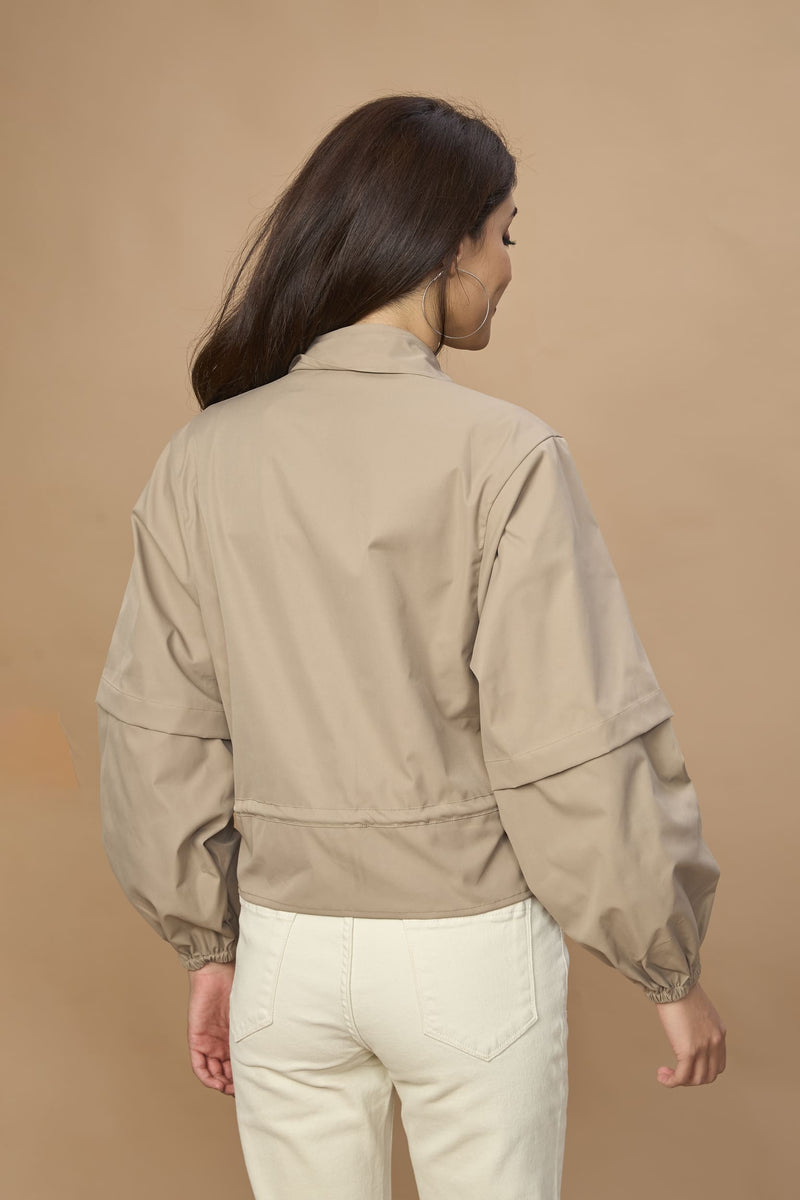 Bomber Jacket With Drawstring