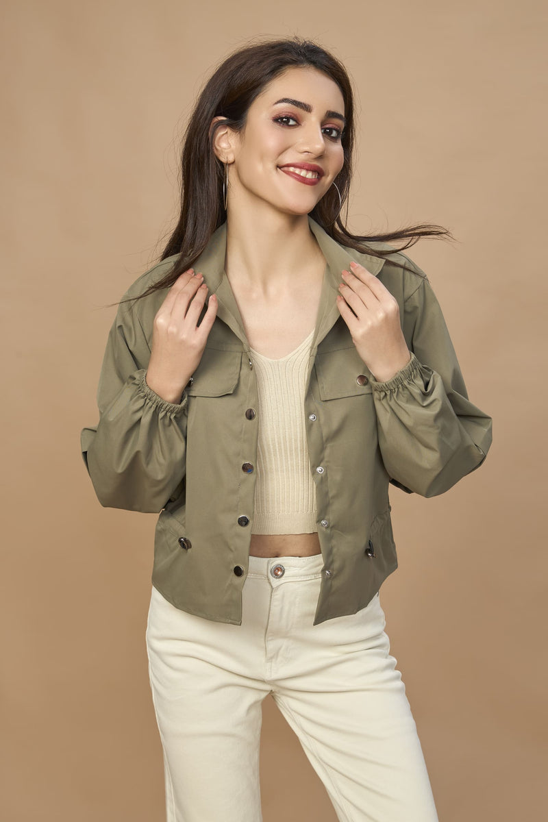 Bomber Jacket With Drawstring