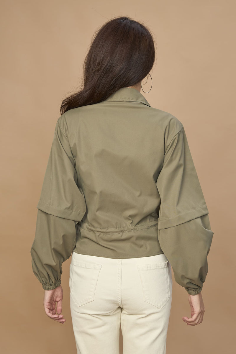 Bomber Jacket With Drawstring