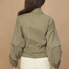 Bomber Jacket With Drawstring