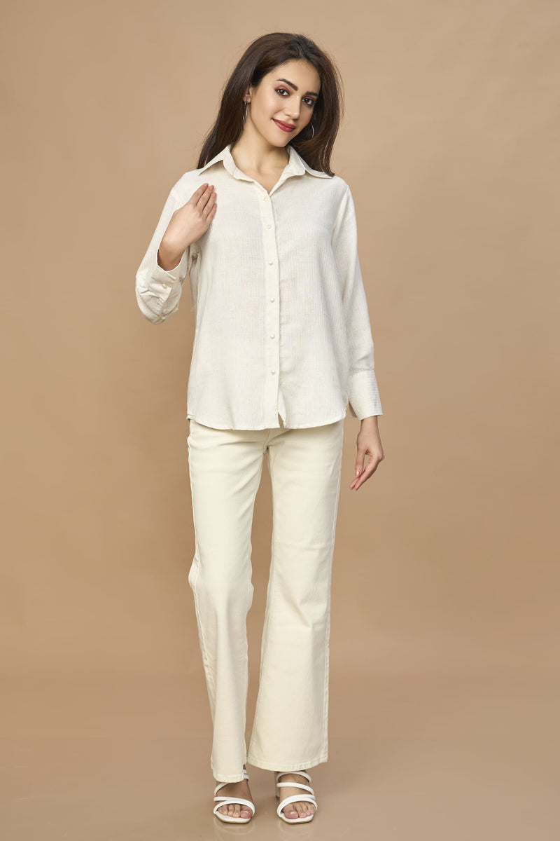 Linen Natural Plain Shirt