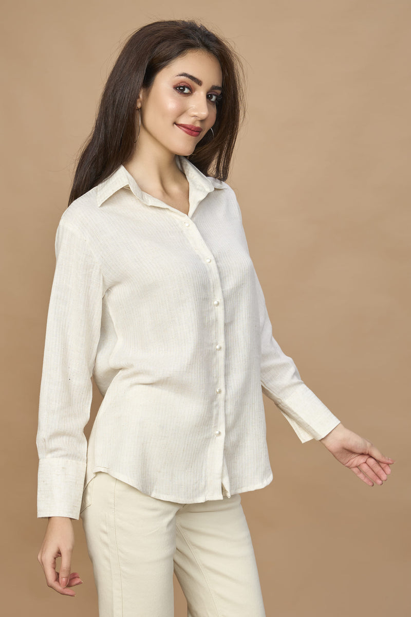 Linen Natural Plain Shirt