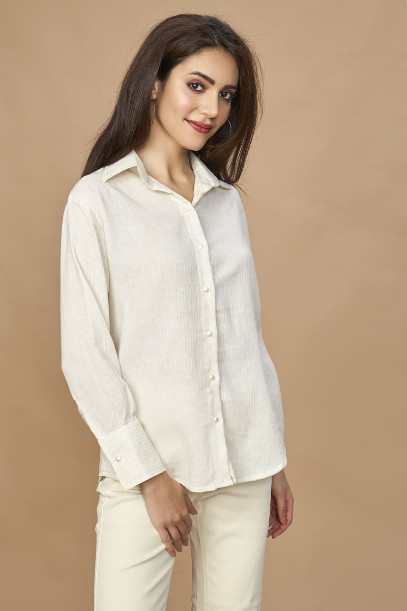 Linen Natural Plain Shirt