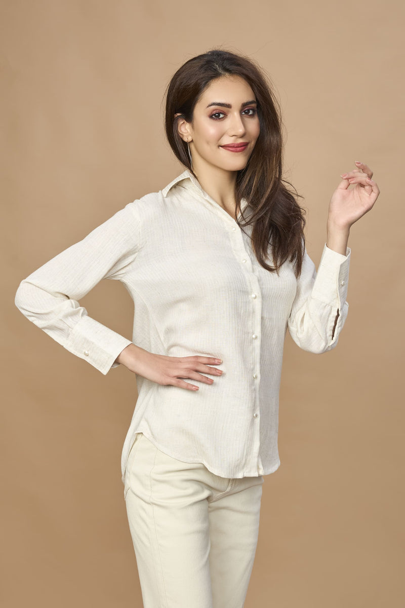 Linen Natural Plain Shirt