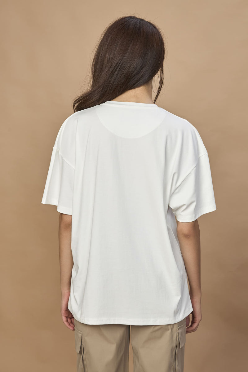 Unisex Oversized drop shoulder t-shirt- Abstract Pocket